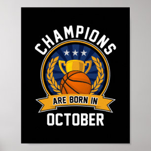 Affiche Les champions naissent en octobre Sketll Cadeau d'