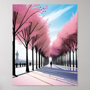 Affiche Les Champs-Élysées fleuris
