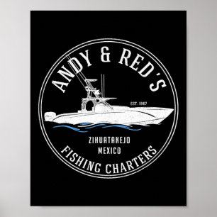 Affiche Les chartes de pêche du vintage Andy Red