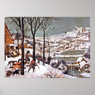 Affiche Les chasseurs dans la neige par Bruegel l'Ancien