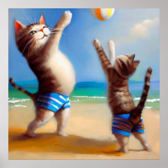 Affiche Les chats à la plage (Devant)