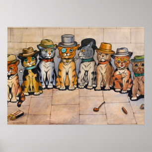 Affiche Les chats fumeurs de Louis Wain