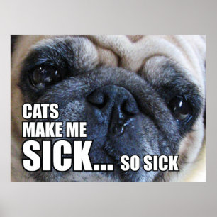 AFFICHE LES CHATS ME RENDENT MALADE... SI MALADE ALLERGY