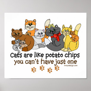 Affiche Les chats sont comme des chips