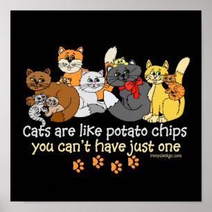 Affiche Les chats sont comme des chips