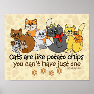 Affiche Les chats sont comme des chips