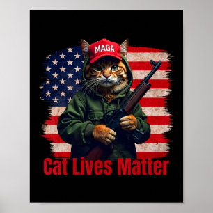 Affiche Les chats vivent un problème amusant Trump 2024 Tr