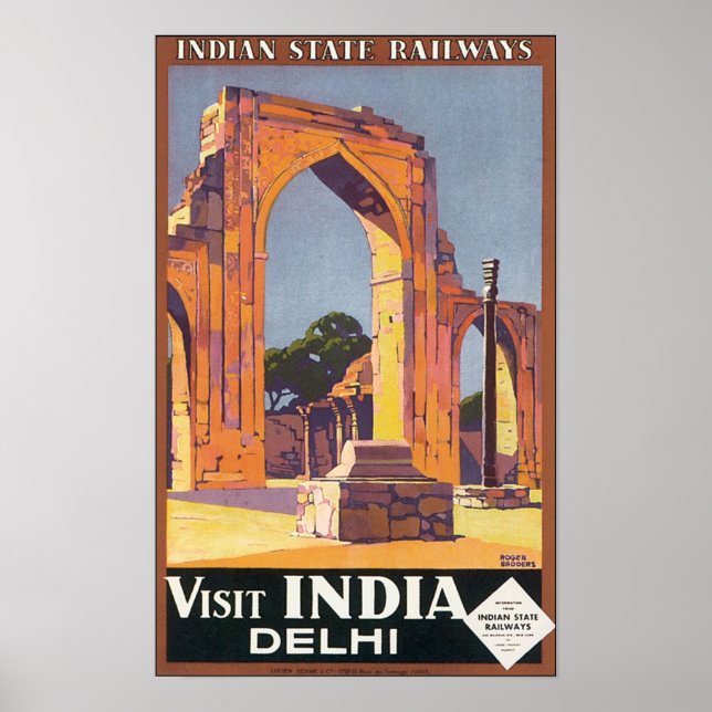 Affiche Les chemins de fer de l'État indien visitent l'Ind (Devant)