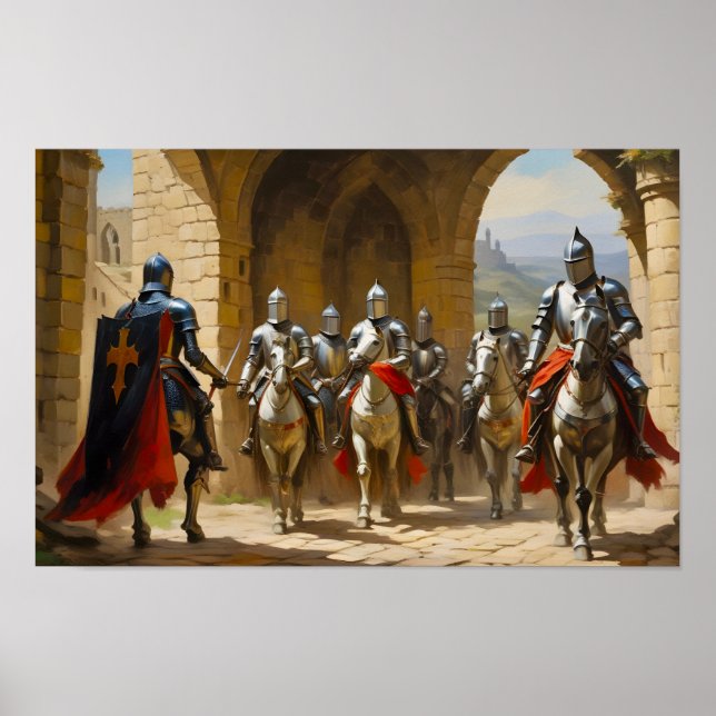 Affiche Les Chevaliers Planifient Une Bataille (Devant)