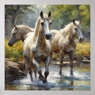 Affiche les chevaux courent