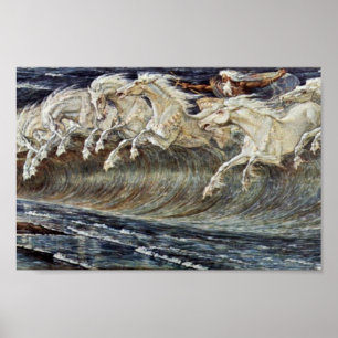 Affiche Les Chevaux De Neptune Par Crane Walter