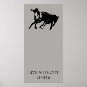 Affiche Les Chevaux Motivationnels Vivent Sans Limites
