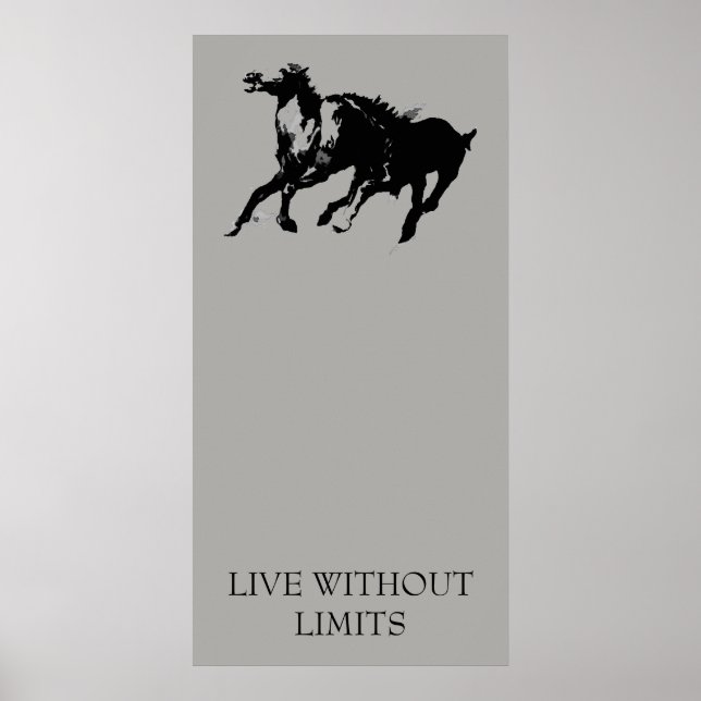 Affiche Les Chevaux Motivationnels Vivent Sans Limites (Devant)