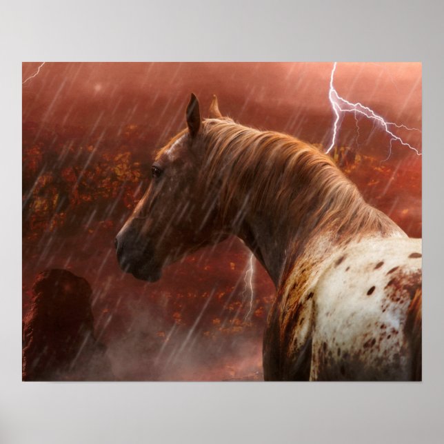 AFFICHE LES CHEVAUX SAUVAGES DÉSERTENT LA TEMPÊTE (Devant)