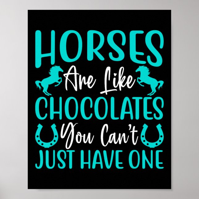 Affiche Les Chevaux Sont Comme Les Chocolats - Chevaux Équ (Devant)
