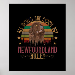 Affiche Les Chiens Amusants Sont Cool, Mais Terre-Neuve Rè
