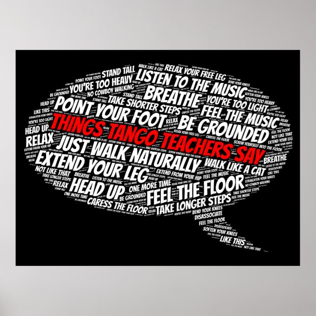 Affiche Les choses Les professeurs de Tango disent Argenti (Devant)