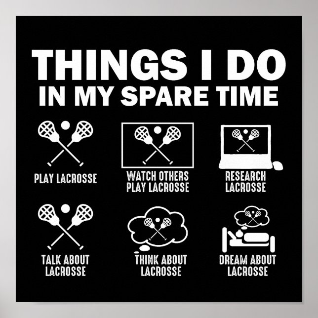 Affiche Les Choses Que Je Fais Dans Ma Crosse De Temps De  (Devant)