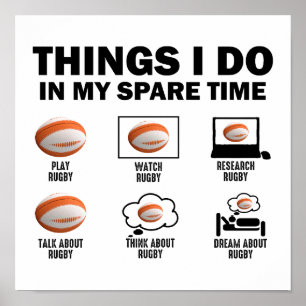 Affiche Les Choses Que Je Fais Dans Mon Rugby De Temps De
