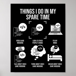 Affiche Les Choses Que Je Fais Dans Mon Temps De Rechange