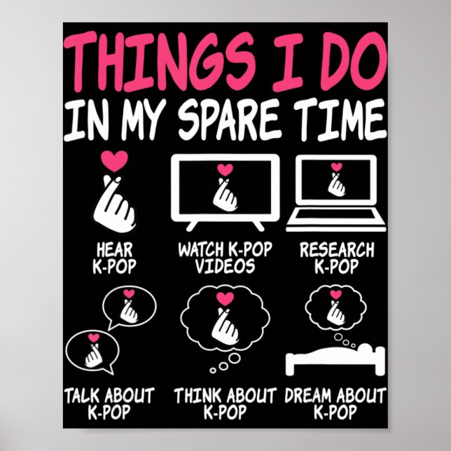 Affiche Les choses que je fais dans mon temps libre Kpop M (Devant)