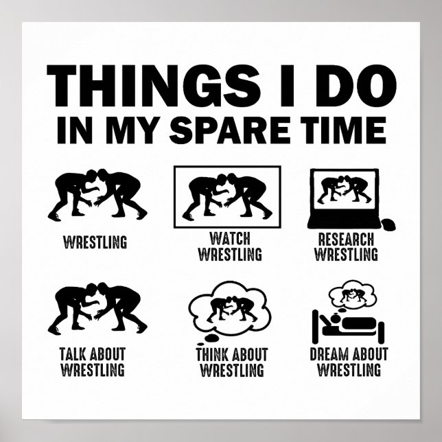 Affiche Les choses que je fais dans mon temps libre Lutte (Devant)