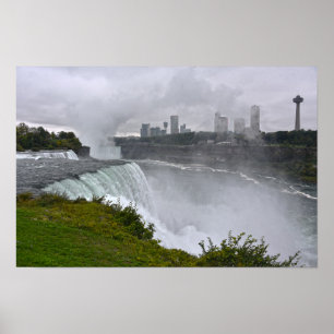 Affiche Les chutes du Niagara dans la brume, New York