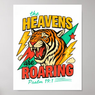 Affiche Les cieux sont rugissants Psaume 19_1 Tigre Chréti