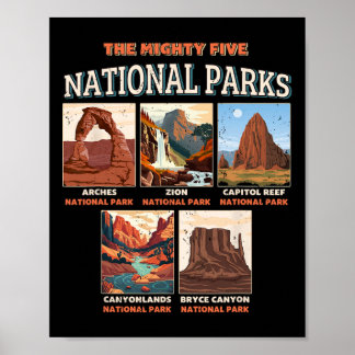 Affiche Les cinq parcs nationaux Mighty Outdoor Hiking Cam