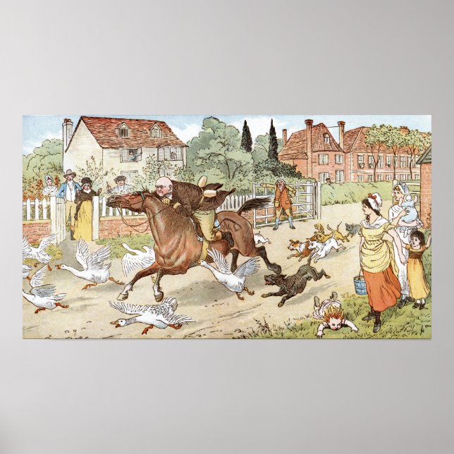 Affiche Les circonscriptions de John Gilpin à travers le v (Devant)