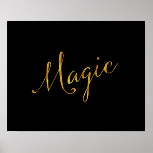 Affiche Les citations magiques de feuille d'or de Faux de
