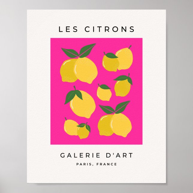 Affiche Les Citrons 02 Rétro Lemon Hot Pink (Devant)