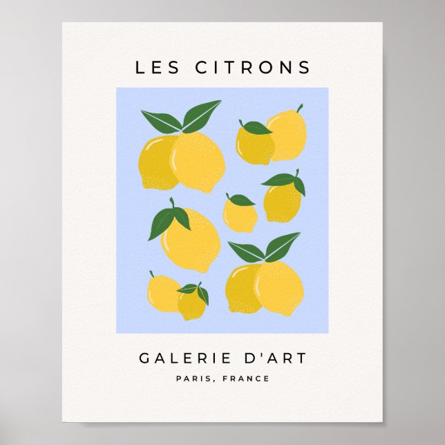 Affiche Les Citrons 03 Rétro Citron Bleu Et Jaune (Devant)