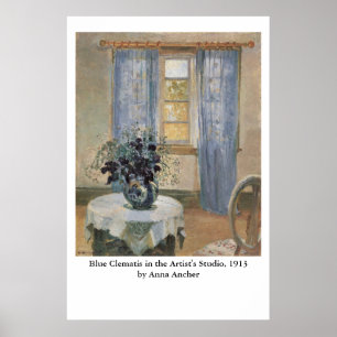 Affiche Les Clematis bleus d'Anna Ancher dans le Studio de