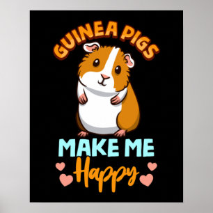 Affiche Les Cochons De Guinée Adorables Me Rendent Heureux