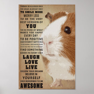 Affiche Les Cochons De Guinée Aujourd'Hui Est Un Bon Jour