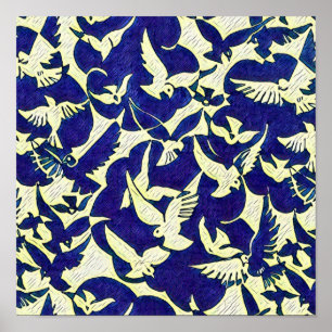 Affiche Les colombes en vol