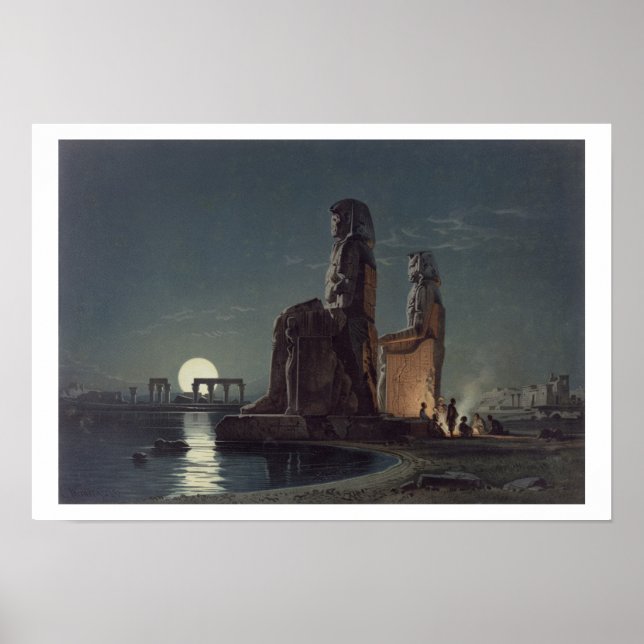 Affiche Les Colonnes de Memnon, Thèbes, l'un des 24 illust (Devant)