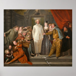 Affiche Les comédiens italiens - Antoine Watteau Fine Art