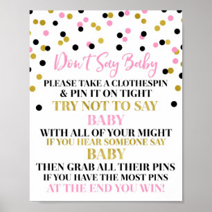 Affiche Les confettis roses noirs d'or n'indiquent pas le