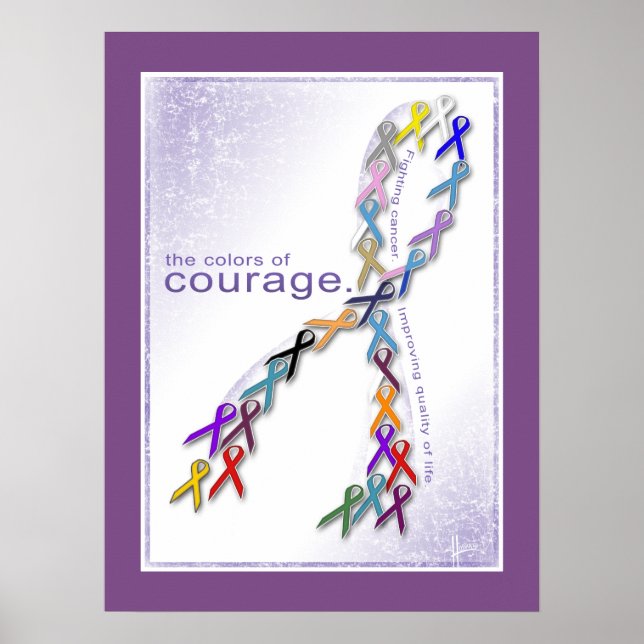 Affiche Les couleurs du courage Les rubans de sensibilisat (Devant)