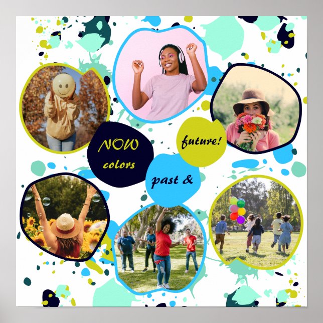 Affiche Les Couleurs Passées Et Futures ! Peinture verte (Devant)