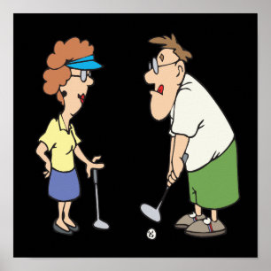 Affiche Les couples qui jouent au golf ensemble restent