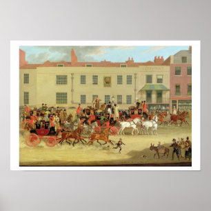 Affiche Les courrier de pays de nord au paon, Islington,