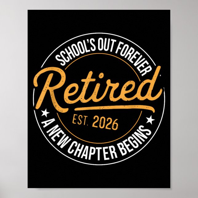 Affiche Les cours sont terminés pour toujours retraite ret (Devant)