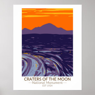 Affiche Les cratères du Monument National de la Lune Idaho