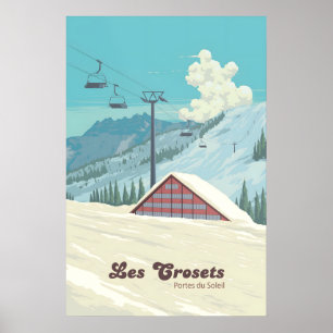Affiche Les Crosets Portes du Soleil Suisse Ski