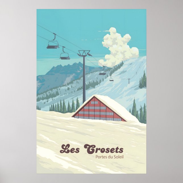 Affiche Les Crosets Portes du Soleil Suisse Ski (Devant)