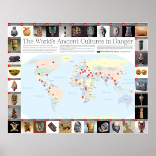 Affiche Les cultures antiques du monde dans la carte de
