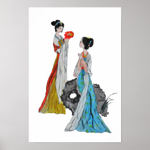 Affiche Les dames chinoises anciennes